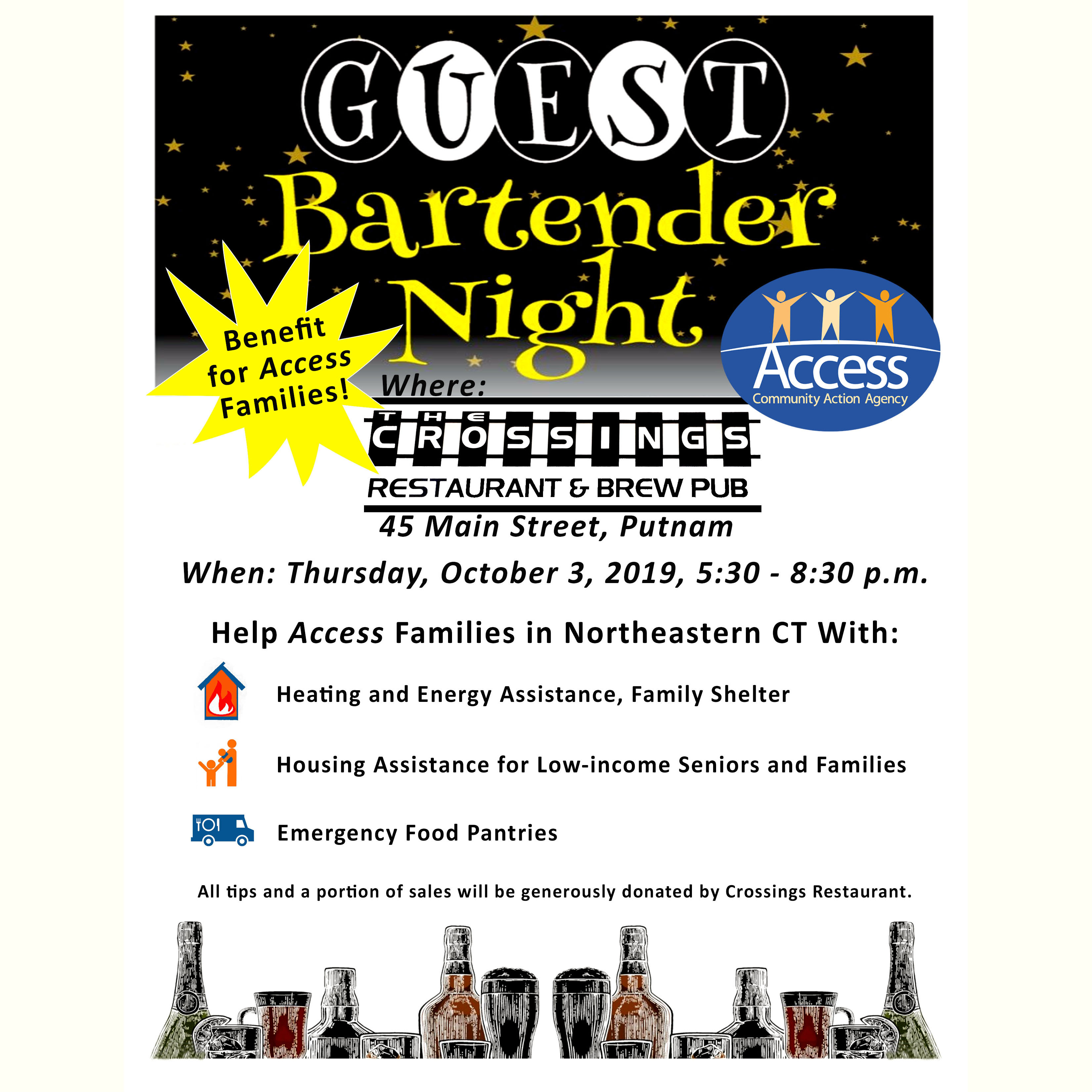 Guest Bartender Night Benefit Access Agency