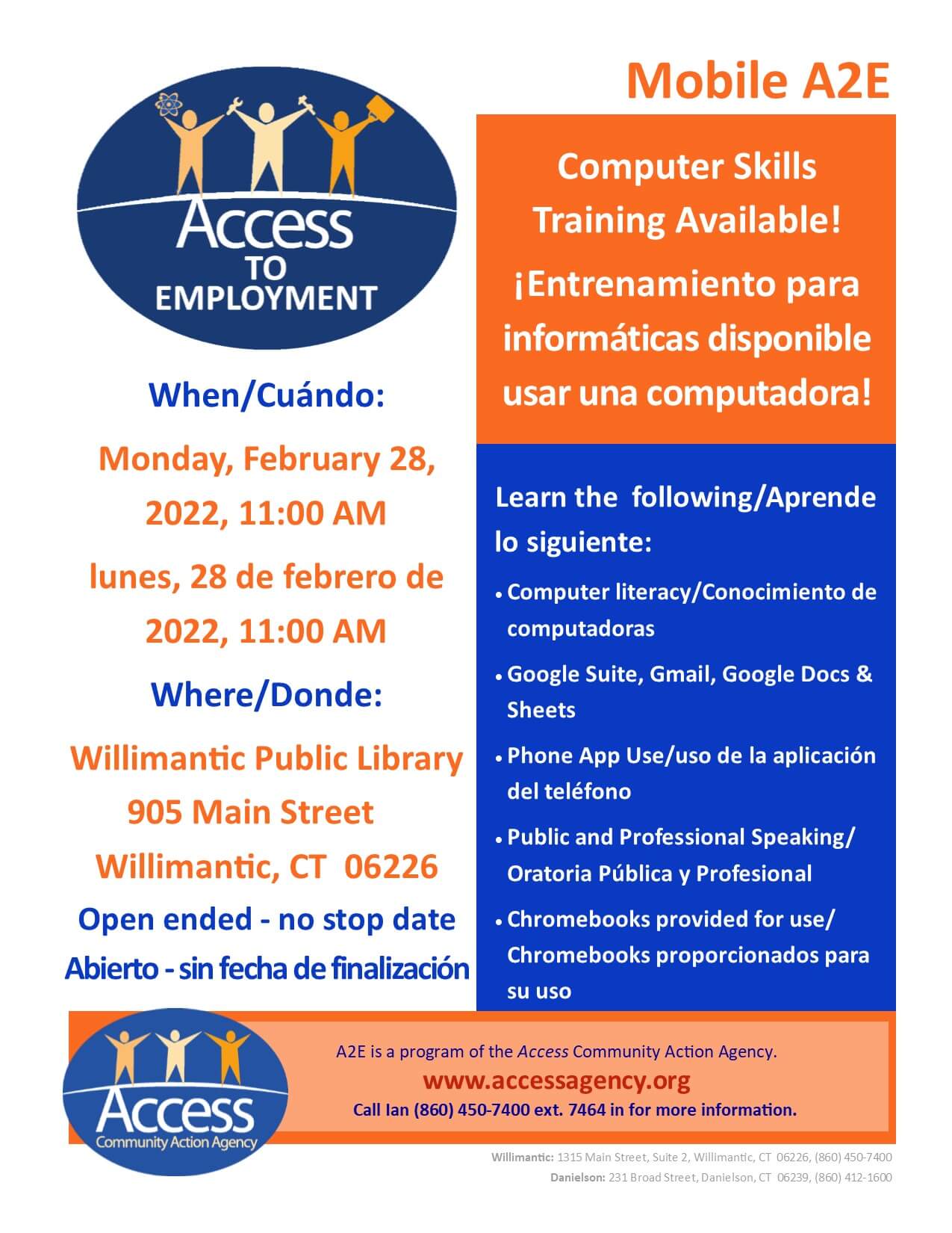 Mobile A2E at the Willimantic Library